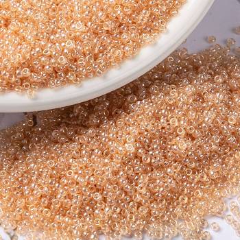 MIYUKI Round Rocailles Beads, Japanese Seed Beads, 15/0, (RR369) Peach Luster, 1.5mm, Hole: 0.7mm, about 5555pcs/10g