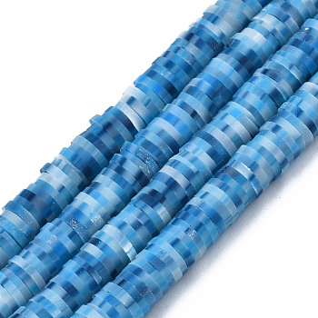 Handmade Polymer Clay Beads Strands, for DIY Jewelry Crafts Supplies, Heishi Beads, Disc/Flat Round, Cornflower Blue, 6x0.5~1mm, Hole: 1.8mm, about 290~320pcs/strand, 15.75 inch~16.14 inch(40~41cm)