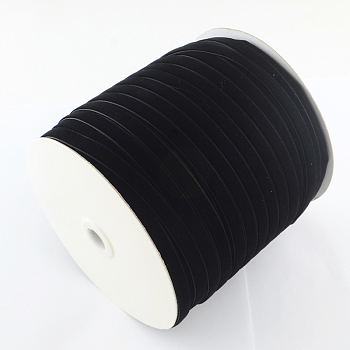 1/4 inch Single Face Velvet Ribbon, Black, 1/4 inch(6.5mm), about 200yards/roll(182.88m/roll)