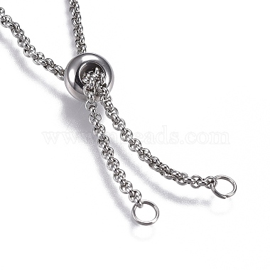 Non-Tarnish Adjustable 304 Stainless Steel Rolo Chains Slider Bracelet(BJEW-L653-003P-B)-3