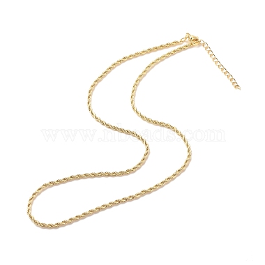 Brass Twist Rope Chains Necklace for Women(X-NJEW-P265-15G)-2