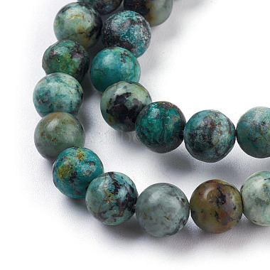 Brins de perles turquoises africaines naturelles (jaspe)(TURQ-G037-8mm)-3