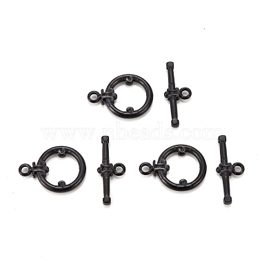 Electrophoresis Black Ring 304 Stainless Steel Toggle Clasps
