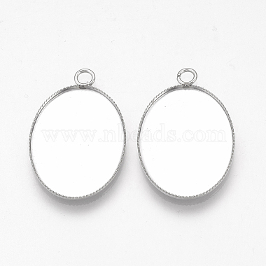Stainless Steel Color Oval Stainless Steel Pendants