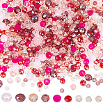 Electroplate & Baking Paint Imitation Jade Glass Beads, Faceted, Rondelle, Pink, 4~8x3~6mm, Hole: 0.4~1.2mm(EGLA-SC0001-27A)