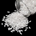 MIYUKI Quarter TILA Beads, Japanese Seed Beads, 2-Hole, (QTL420) White Pearl Ceylon, 5x1.2x1.9mm, Hole: 0.8mm, about 2400pcs/50g(SEED-X0054-QTL0420)