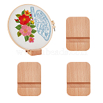 4Pcs Wood Embroidery Hoop Easels, Embroidery Circle Display Stands, BurlyWood, Rectangle, 7x5x2cm(ODIS-WH0331-02B)