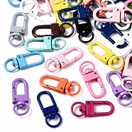 Spray Painted Alloy Swivel Snap Hooks Clasps, Cadmium Free & Nickel Free & Lead Free, Mixed Color, 33.5x12.5x5mm, Hole: 5x9mm(X-PALLOY-T080-02-NR)