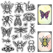 Custom PVC Plastic Clear Stamps, for DIY Scrapbooking, Photo Album Decorative, Cards Making, Stamp Sheets, Film Frame, Insects, 160x110x3mm(DIY-WH0439-0091)