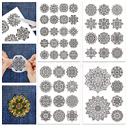 4 Sheets 11.6x8.2 Inch Stick and Stitch Embroidery Patterns, Non-woven Fabrics Water Soluble Embroidery Stabilizers, Flower, 297x210mmm(DIY-WH0455-058)