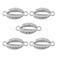 Alloy Connector Charms with Crystal Rhinestone, Oval Links, Nickel, Platinum, 8x18.5x2.5mm, Hole: 1.8mm(FIND-YW0003-55)