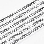 Iron Twisted Chains, Nickel Free, with Spool, Unwelded, Unplated, 3x2.2x0.6mm, about 328.08 Feet(100m)/roll(CH-S572-C-NF)