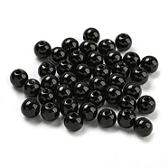 ABS Plastic Imitation Pearl Round Beads, Black, 6mm, Hole: 1mm, about 4850~4900pcs/500g(MACR-S789-6mm-46)