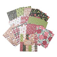 24 sheets 12 Styles 6 Inch Square Christmas Scrapbooking Paper Pads, for DIY Album Scrapbook, Background Paper, Mixed Color, 152x152x0.1mm, 2 sheets/style(DIY-Q032-01)