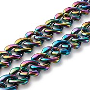 Handmade AB Color Plated Acrylic Twisted Chains, Curb Chains, Square, Colorful, about 3.28 feet(1m)/strand(AJEW-JB00978-03)