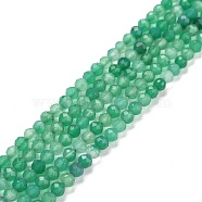 Natural Green Onyx Agate Beads Strands, Faceted, Round, 3~3.5mm, Hole: 0.6mm, about 125pcs/strand, 15.39''(39.1~39.4cm)(G-D463-02)