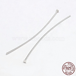 925 Sterling Silver Flat Head Pins, Silver, 45x0.5mm, Head: 2mm, about 131pcs/20g(STER-F018-01C)
