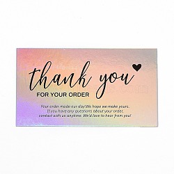 Laser Thank You Card, for Thanksgiving Day Decorations, Rectangle, Colorful, 50x90x0.4mm, 50pcs/bag(DIY-F120-02E)