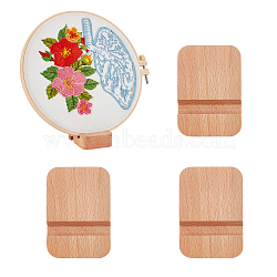 4Pcs Wood Embroidery Hoop Easels, Embroidery Circle Display Stands, BurlyWood, Rectangle, 7x5x2cm(ODIS-WH0331-02B)