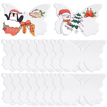 40Pcs Transparent Acrylic Boards, DIY Craft Supplies, Butterfly, Clear, 39.5x55x1mm, Hole: 2.5mm, 40pcs/box