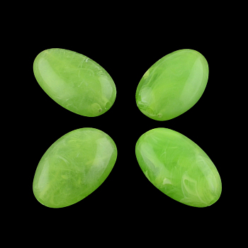 Oval Imitation Gemstone Acrylic Beads, Lawn Green, 30x19x11.5mm, Hole: 2.5mm, about 117pcs/500g