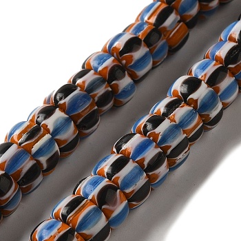 Handmade Lampwork Beads, Rondelle, Light Blue, 7~11x7~9mm, Hole: 1.2mm, about 57~72pcs/strand, 24.02~24.41''(61~62cm)
