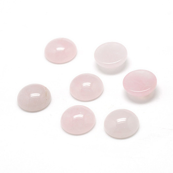 Natural Rose Quartz Gemstone Cabochons, Half Round, 16x6mm