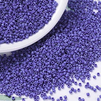 MIYUKI Delica Beads, Cylinder, Japanese Seed Beads, 11/0, (DB0361) Matte Opaque Cobalt Luster, 1.3x1.6mm, Hole: 0.8mm, about 2000pcs/10g