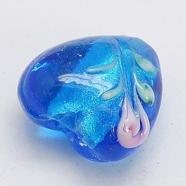 Valentine Gifts for Her Ideas Handmade Silver Foil Lampwork Beads(X-FOIL-LHH022-M)-3