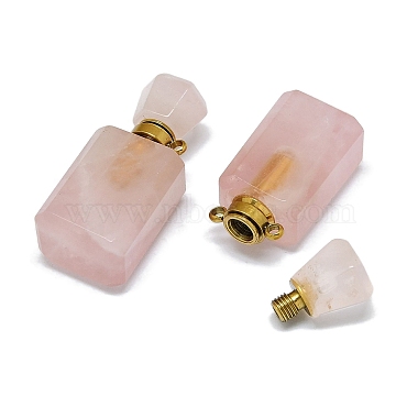 Natural Rose Quartz Perfume Bottle Pendants(G-A026-10-01)-3