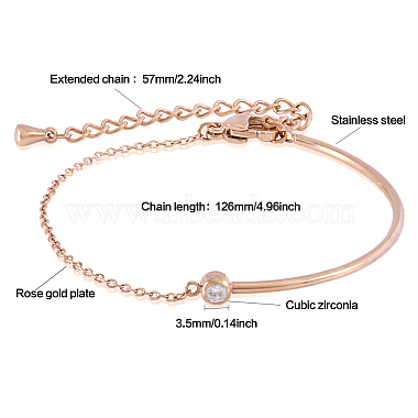 Clear Cubic Zirconia Bracelet Adjustable Curved Bar Link Bracelet Classic Tennis Bracelet Charms Jewelry Gifts for Women(JB756A)-2