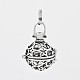 Brass Hollow Round Cage Pendants(KK-J189-11AS)-1