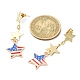 Independence Day Alloy Enamel Star Stud Earrings(EJEW-TA00316)-2
