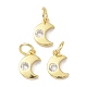 Brass Cubic Zirconia Charms(ZIRC-C022-20G)-2