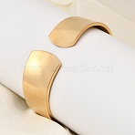 304 Stainless Steel Hinged Bangles, Wide Bangles for Women, Ion Plating(IP), Real 18K Gold Plated, Inner Diameter: 1.87 inch(4.75cm)x2.20 inch(5.6cm)(BJEW-D408-13G)