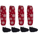 Cloth Chair Leg Floor Protectors, Chair Leg Cover, Christmas Snowflake Pattern, Dark Red, 405x160x13mm(AJEW-WH0329-93)
