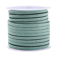 3x1.5mm Flat Faux Suede Cord, Faux Suede Lace, Cadet Blue, about 5.46 yards(5m)/roll(X-LW-R003-11)