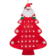 Christmas Tree Felt Fabric Pendant Decorations with Advent Calendar, Red, 1115mm(DIY-WH0032-26)