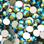 Glass Flat Back Rhinestone, Grade A, Back Plated, Faceted, AB Color, Half Round, Olivine, 3~3.2mm, about 1440pcs/bag(RGLA-C002-SS12-228AB)