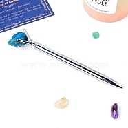 Nuggets Natural Apatite Ball-Point Pen, Stainless Steel Pen, Office School Supplies, 145mm(PW-WG76631-09)