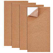 Self-Adhesive Cork Sheets, Rectangle Coaster Sheets for Wall Decoration, Party, Bulletin, BurlyWood, 400x200x6mm(DIY-WH0488-76A)