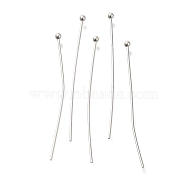 Brass Ball Head Pins, Lead Free & Cadmium Free, 925 Sterling Silver Plated, 30x0.6mm, Head: 1.5mm(KK-H502-03E-S)