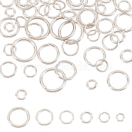 10 bags 6 sizes 925 Sterling Silver Jump Rings, Open Jump Ring, Round Ring, with 1 Sheet Double Sided Suede Fabric Silver Polishing Cloth, Silver, Ring: 21~26 Gauge, 2.5~6x0.4~0.7mm, Inner Diameter: 1.5~4.8mm, 6pcs/bag(STER-BC0002-05)
