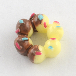 Resin Cabochons, Donut, Champagne Yellow, 14x15x7mm(X-CRES-R175-28)
