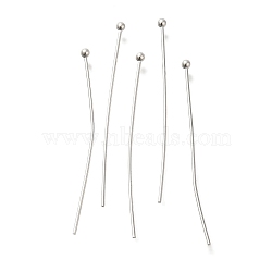 Brass Ball Head Pins, Lead Free & Cadmium Free, 925 Sterling Silver Plated, 30x0.6mm, Head: 1.5mm(KK-H502-03E-S)