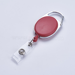 Plastic Retractable Badge Holders, Tag Card Holders, Platinum, Red, 110x34.5mm(TOOL-WH0032-05B)