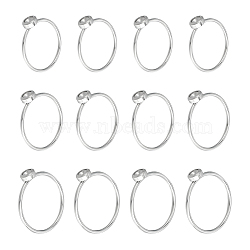 12Pcs 3 Size 304 Stainless Steel Finger Rings Settings for Rhinestone Base, Stainless Steel Color, Inner Diameter: 16.2~18mm, Tray: 5mm, Fit For 3mm Rhinestone, 4Pcs/size(STAS-CA0002-16)