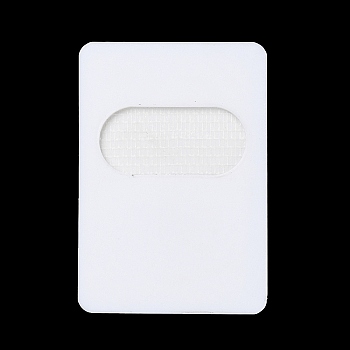 Oval Hole Acrylic Pearl Display Board Loose Beads Paste Board, with Adhesive Back, White, Rectangle, 4.85x3.35x0.1cm, Inner Size: 1.2x2.6cm