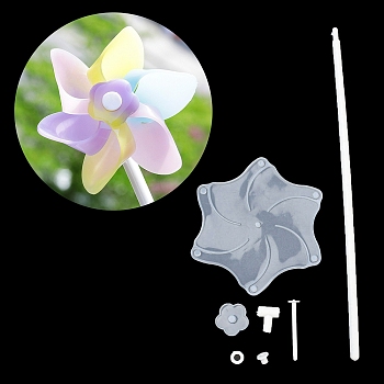 6 Leaf Windmill DIY Kits, including Silicone Mold, Plastic Findings, Star, 118x105x3mm, Hole: 3.8~4.5mm, Inner Diameter: 114x101mm