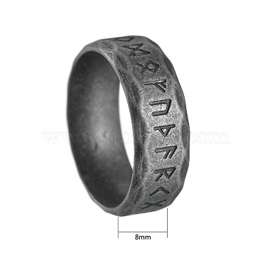 Viking Rune Titanium Steel Finger Rings for Men(WGDF4AB-50)-2